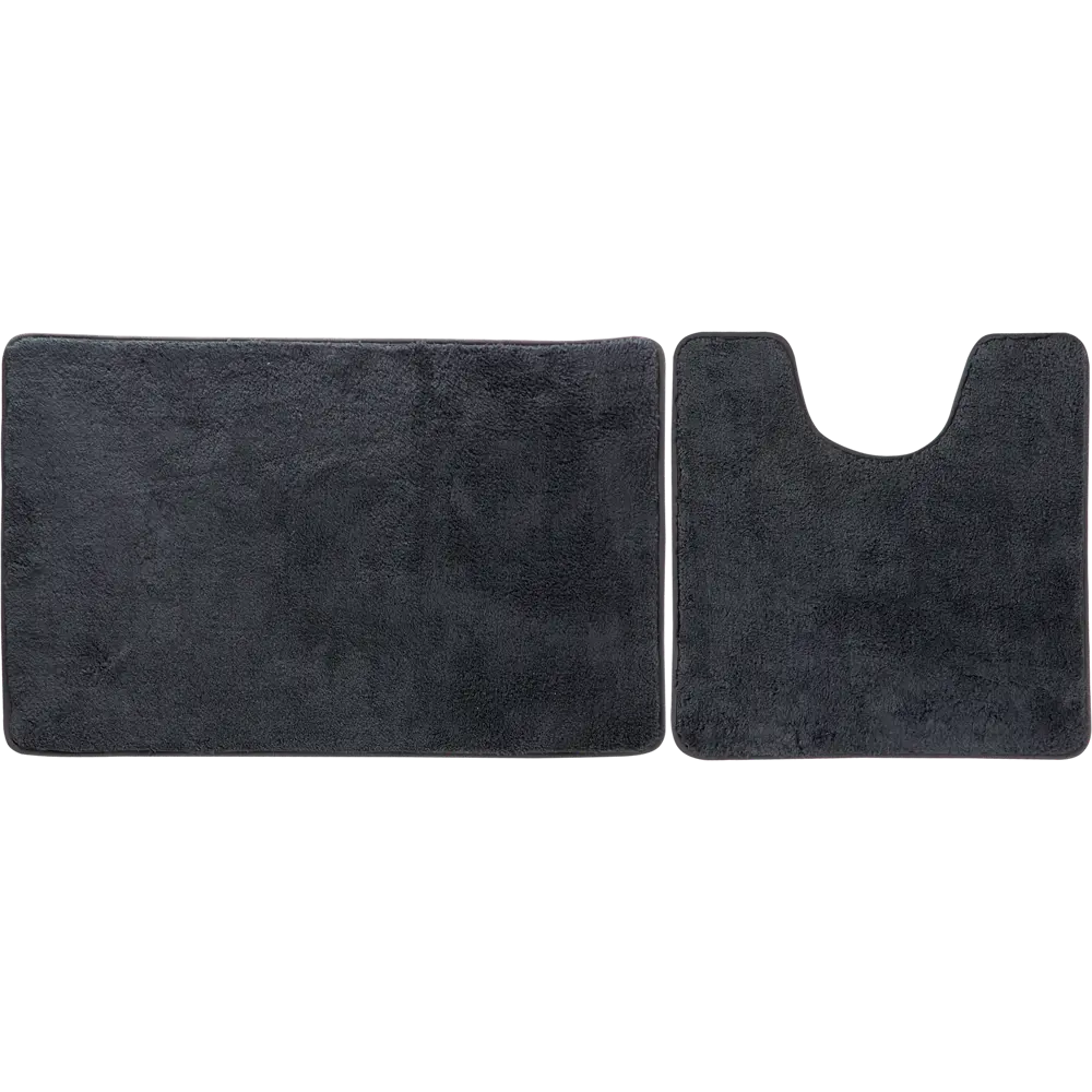 Набор ковриков для ванной комнаты Jersey 45x70/45x45 см цвет антрацит 82392224 STLM-2062075 АКВАДЕКОР PRM-1119