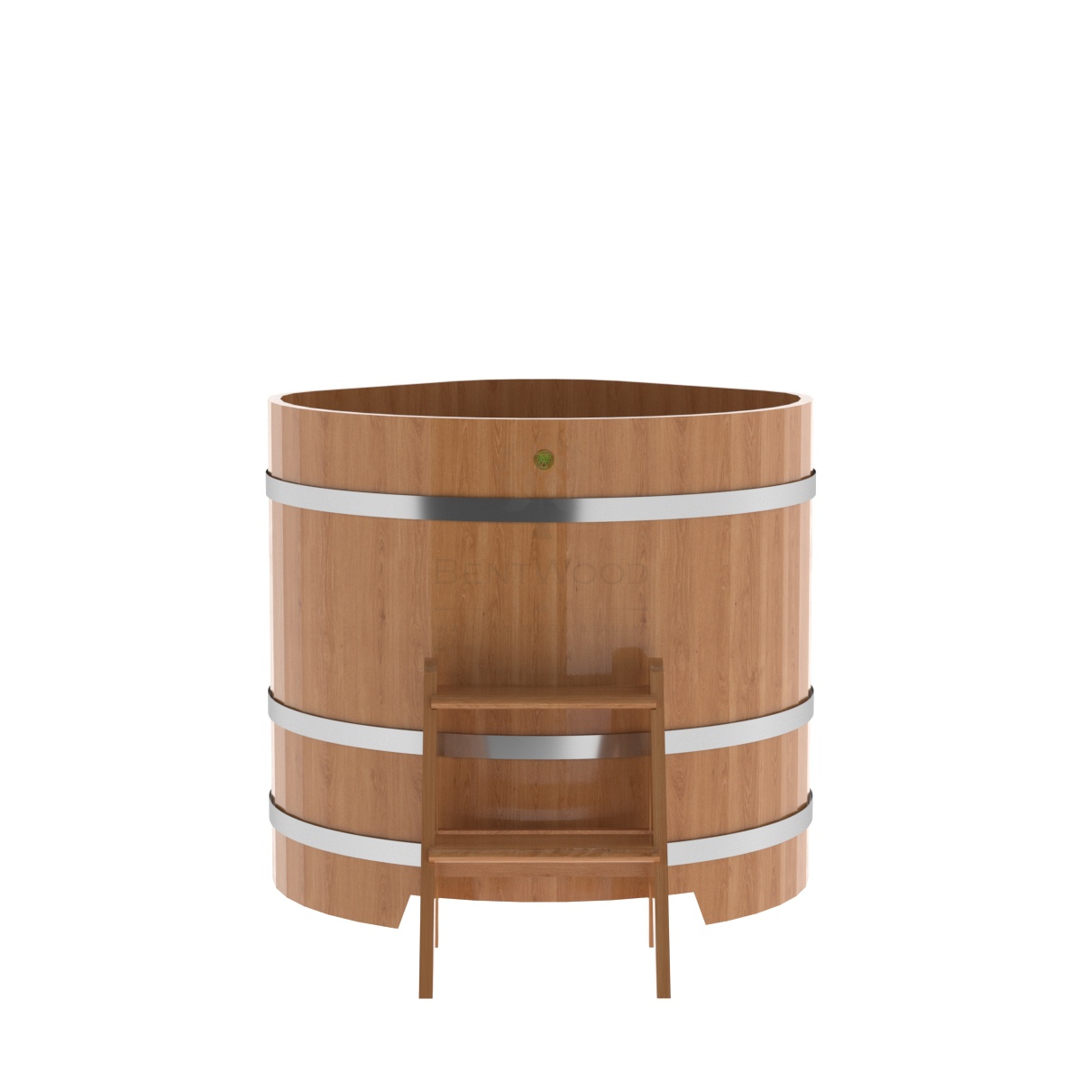 1343 Купель угловая из дуба 1,03х1,03х1,0 натуральная Alyarus  - Вид №3