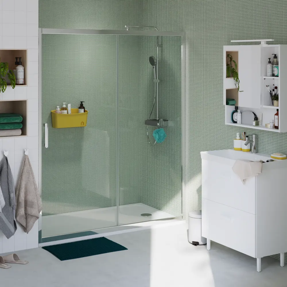 Комплект стекол для раздвижной душевой двери Sensea Easy 160 см прозрачное стекло цвет профиля на выбор 83631081 STLM-2208007 - Вид №29