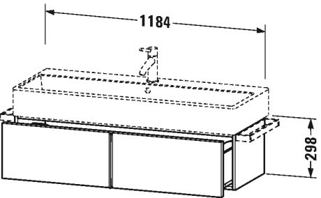 VA612905151 Тумбочка подвесная Vero Air #VA6129 1184 x 431 мм Сосна коричневая, декор Duravit - Вид №1