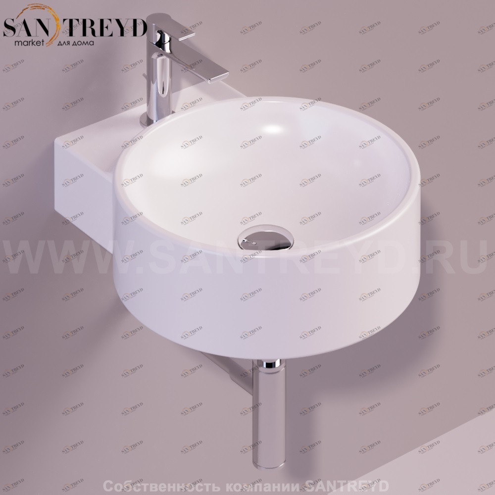 FL14BIANCO Подвесная раковина настенная круглая Simas Flow белая