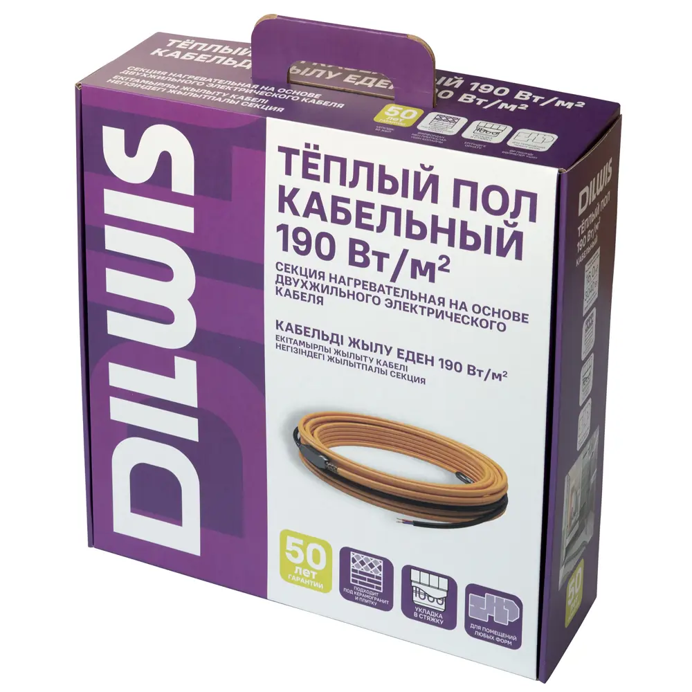Нагревательный кабель для теплого пола DILWIS 7 м2 1330 Вт STLM-2154026 - Вид №2