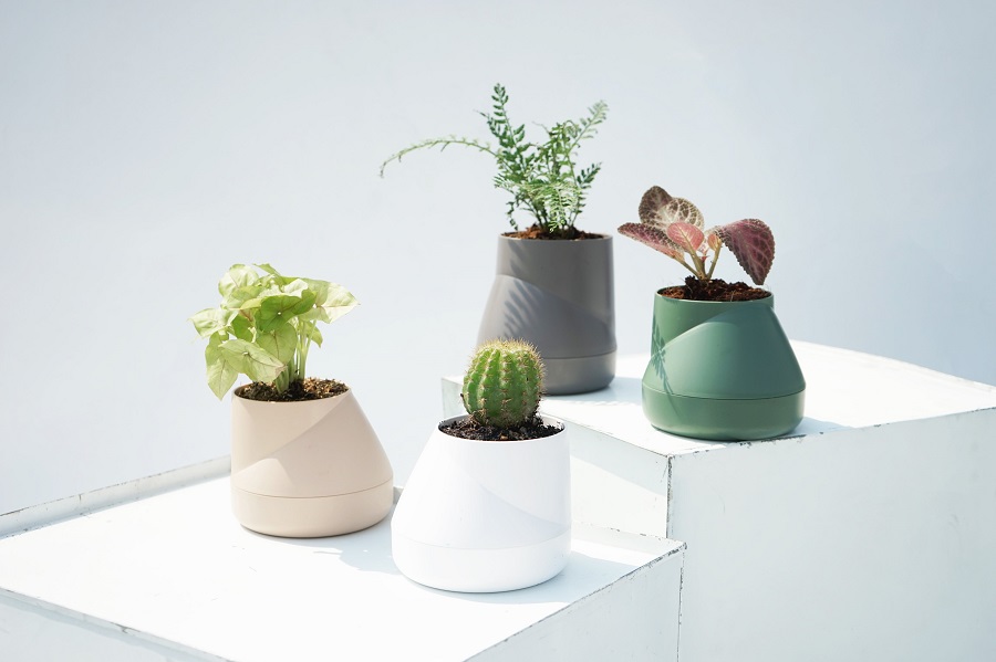 Горшок цветочный Hill Pot, большой, серый Qualy QLX20002GY - Вид №3