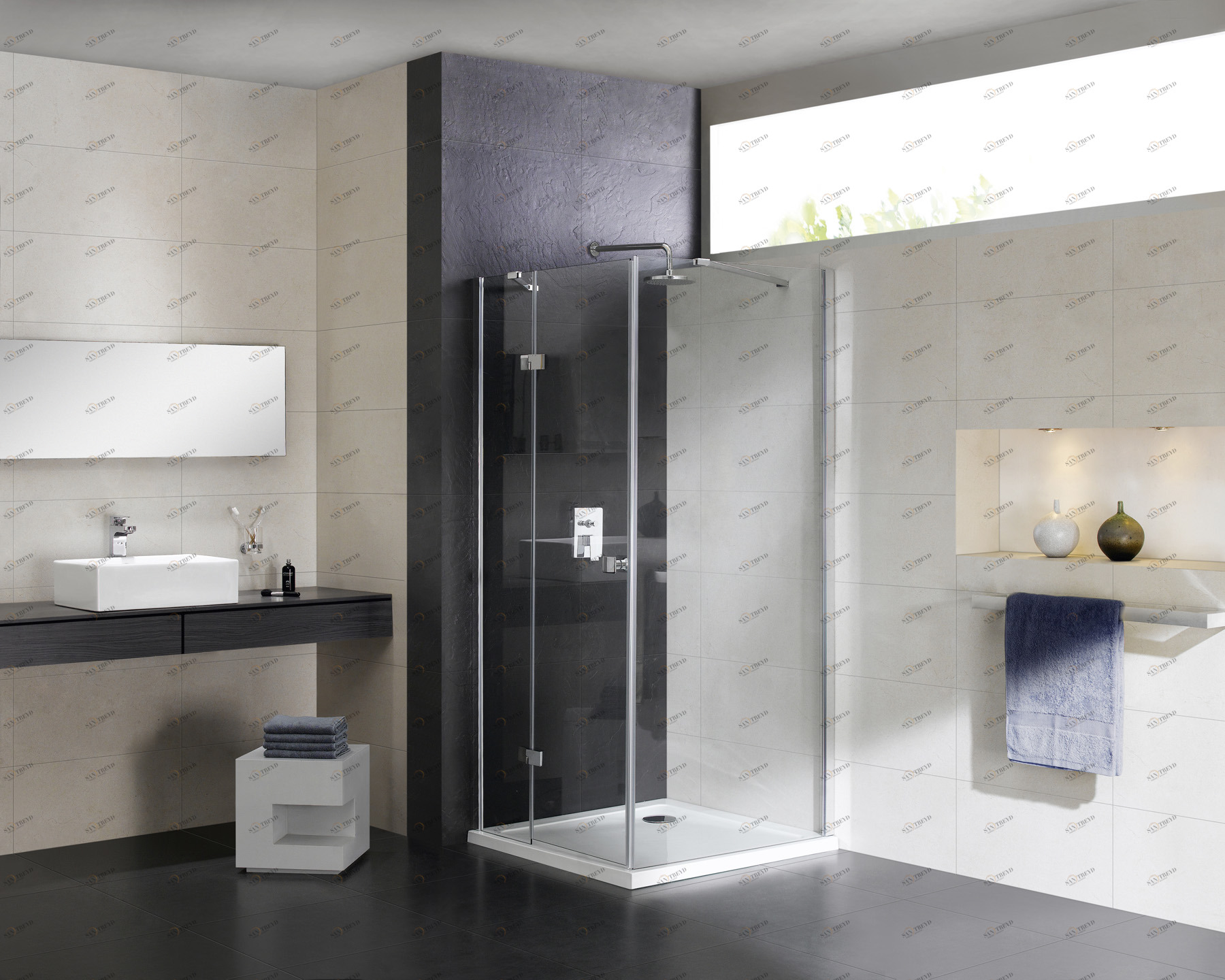 Душевой уголок CEZARES CRYSTAL-S-A-1-100-C-Cr-R