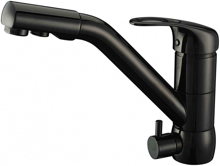 Смеситель ZorG Clean Water ZR 400 KF-12 BLACK для кухонной мойки, черный
