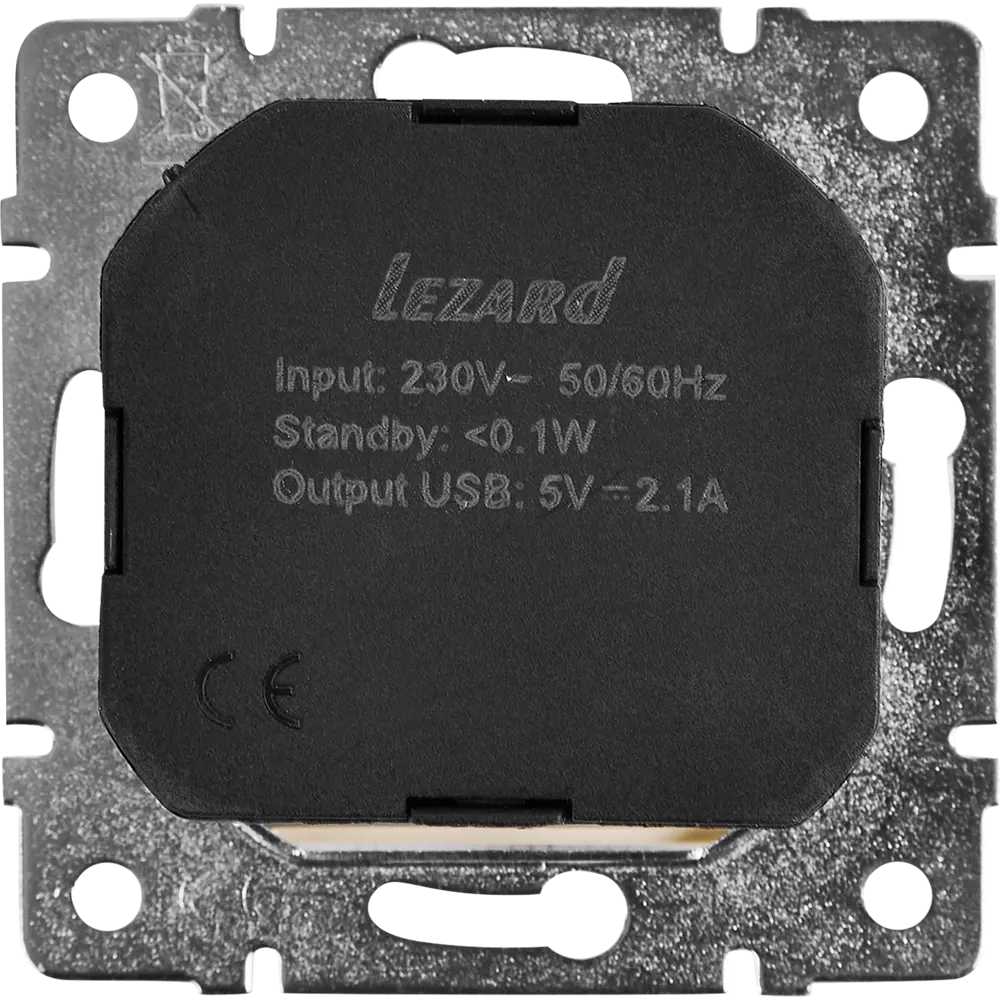 Розетка Lezard Karina с заземлением разъем USB цвет кремовый 84408387 STLM-2114941 - Вид №3