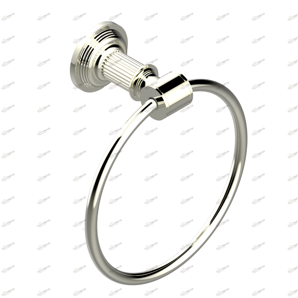 U9S-504N Полотенцедержатель-кольцо-Ø 180 мм одинарное Thg-paris Grand central с ручками-рукоятками с белым ониксом Никель U9S-504N CAT.B