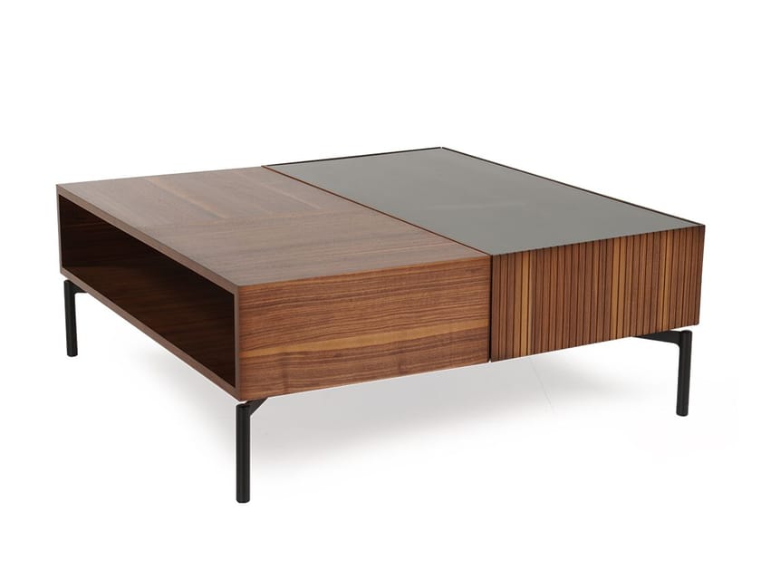 Деревянный квадратный журнальный столик с отсеком для хранения NDESIGN пекан ARCH-00137464