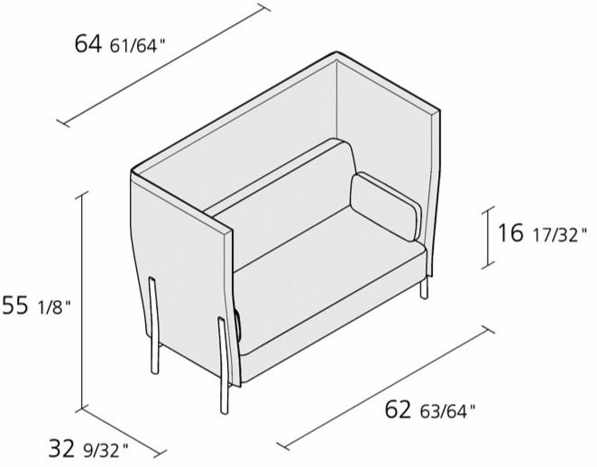 Alias 2-х местный тканевый диван с высокой спинкой Eleven high sun-id-1404860 - Вид №1