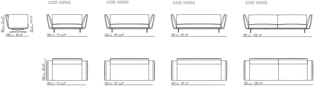 Flexform 3-х местный тканевый диван Evergreen sun-id-1434806 - Вид №2