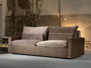 3-местный тканевый диван с полуостровом