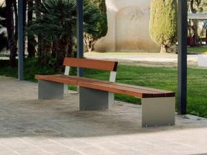 URBIDERMIS Скамья из массива дерева со спинкой Bancal