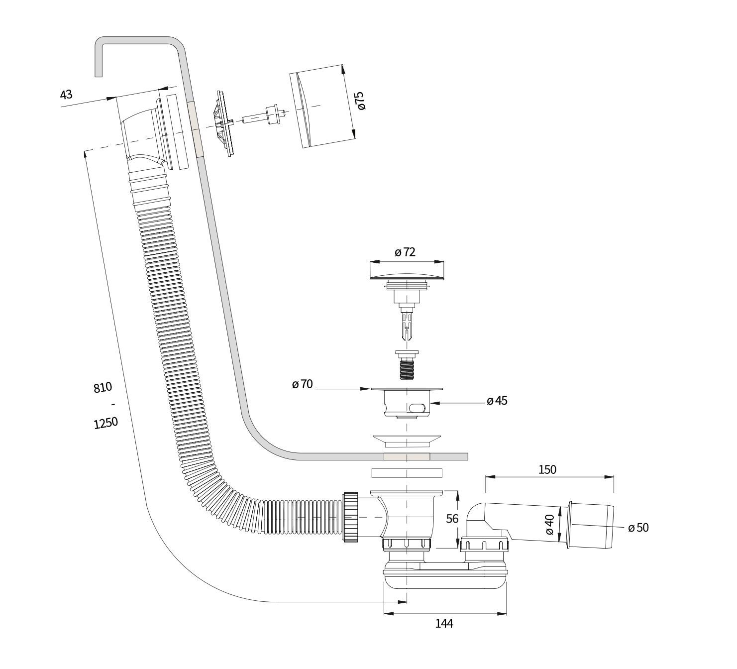 Латунная колонна для ванны Varied Forms EXT301 ARCH-00085934 - Вид №2