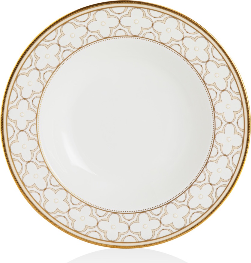 10628669 Noritake Тарелка суповая Noritake "Трефолио,золотой кант" 22см Фарфор костяной 
