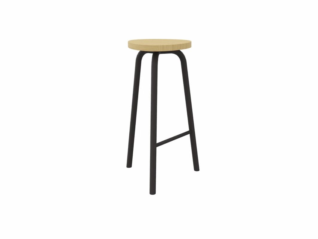 Высокий стул из стали и дерева с подставкой для ног Cascando Pully ARCH-00090640