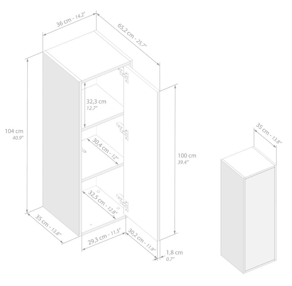 Вертикальный навесной шкаф из меламиновой ткани с дверным полотном Mobili Fiver IACOPO ARCH-00053907 - Вид №22