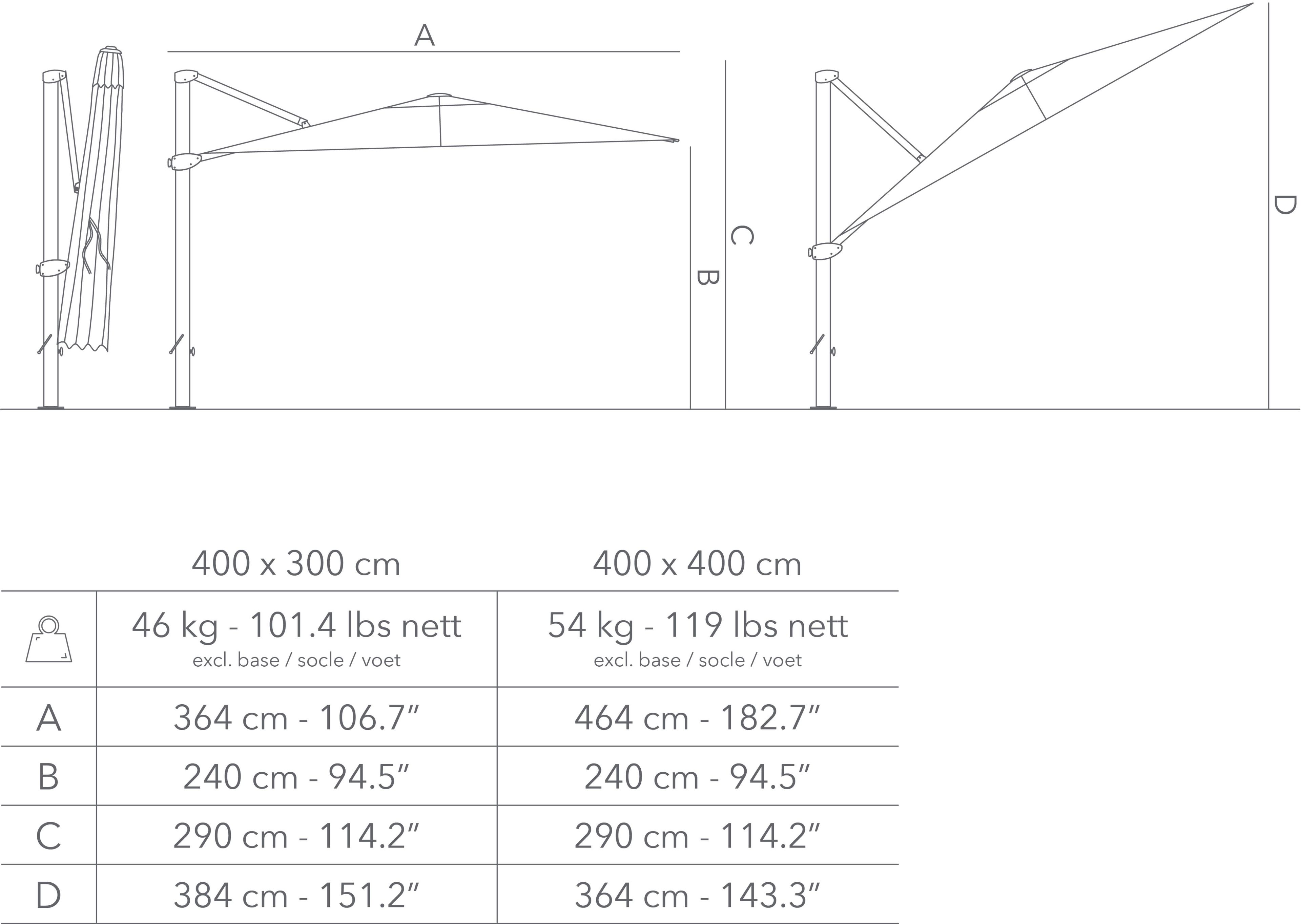 Квадратный тканевый зонтик с боковым полюсом Jardinico Attitude ARCH-00084422 - Вид №7
