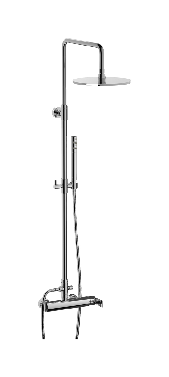 Душевая колонна со смесителем, груглым верхним душем и душевой лейкой. WE ARE IB wn127cc Chrome Indoor Shower