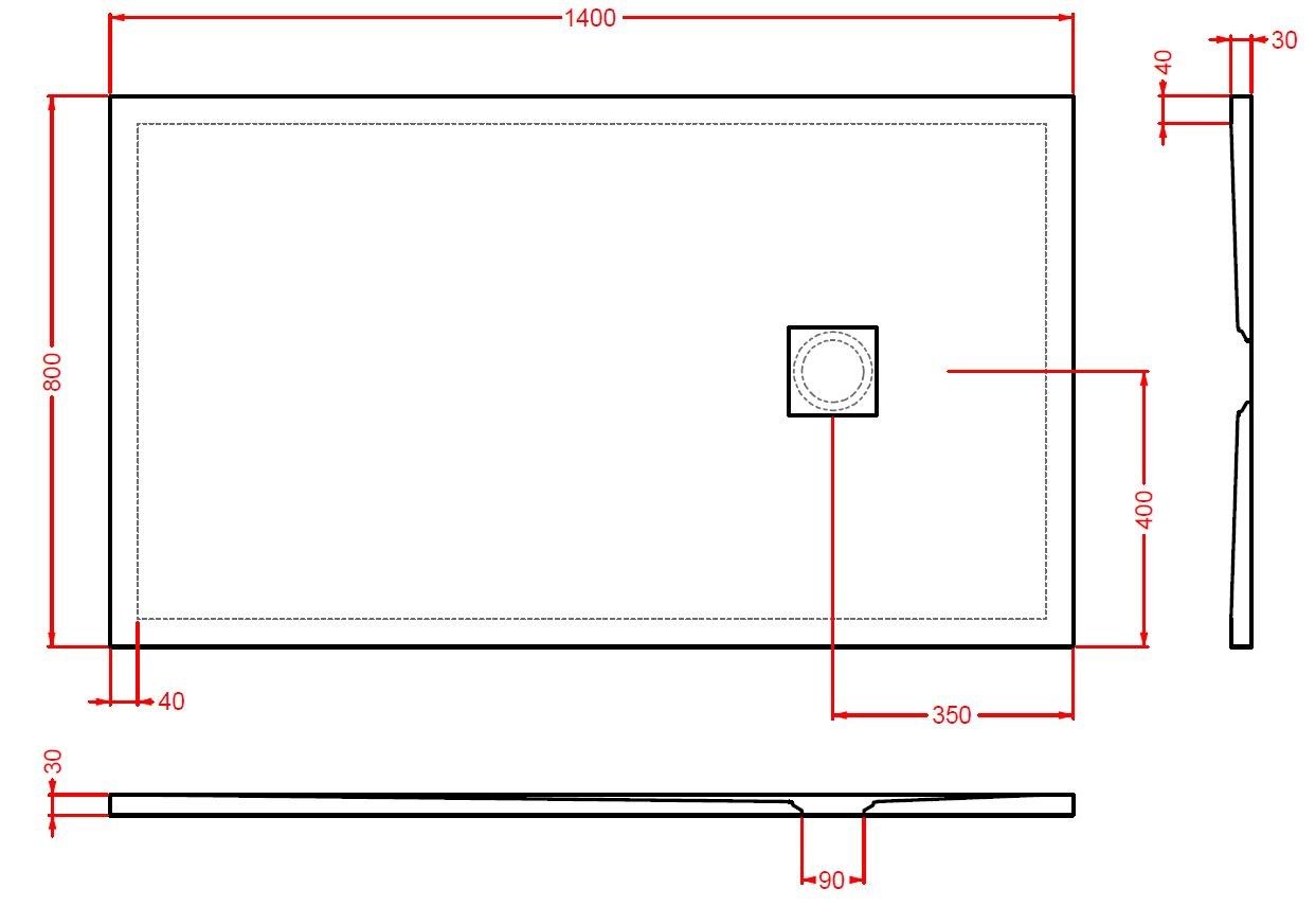 Керамический прямоугольный нескользящий поддон для душа ArtCeram LAPIS ARCH-00087477 - Вид №4