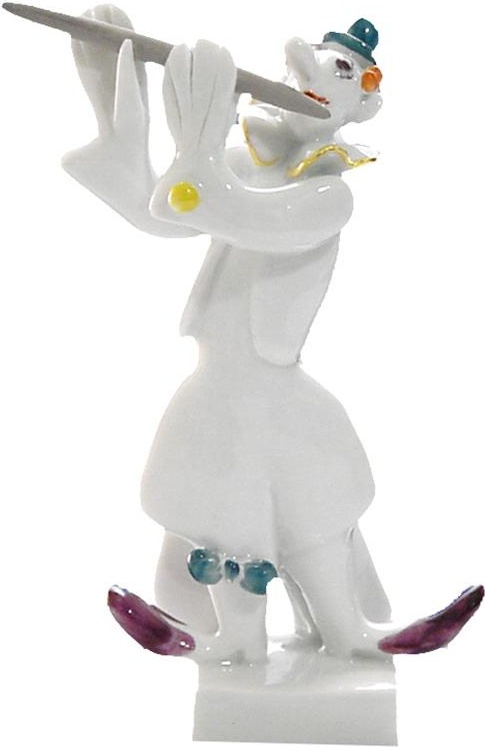 71595 Meissen Фигурка 7,8см "Клоун - флейтист" (П.Штранг КЛОУНЫ) Фарфор 