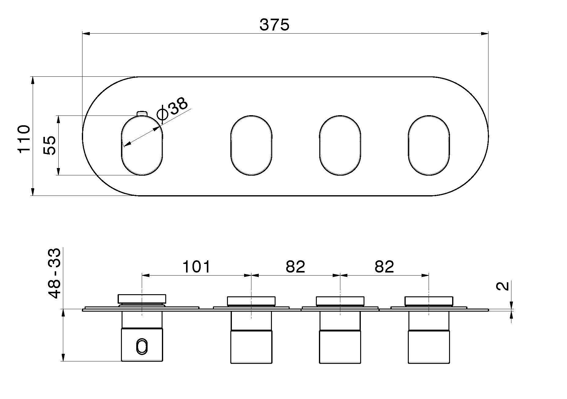 Термостатический смеситель для душа с 4 отверстиями Newform многофункциональные термостаты 3 выхода ARCH-00118144 - Вид №3