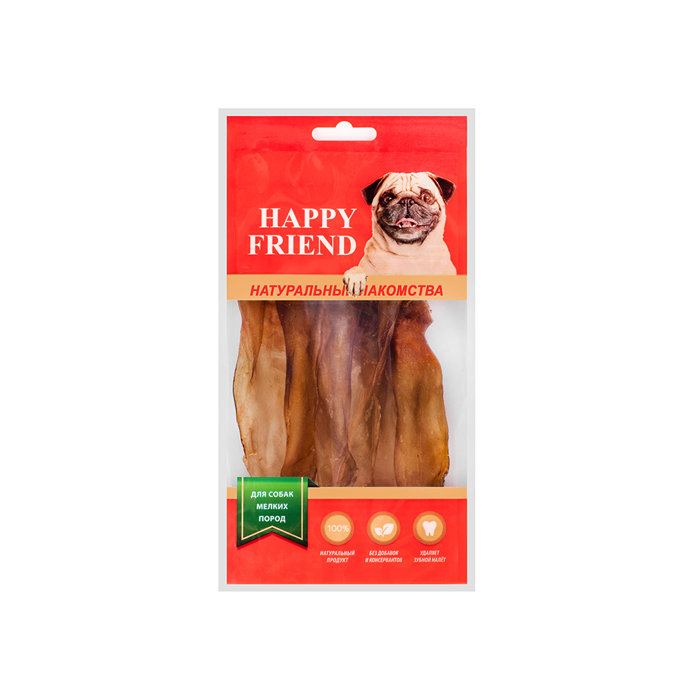 ПР0057544 Лакомство для собак Уши кроличьи для мелких пород HAPPY FRIEND 