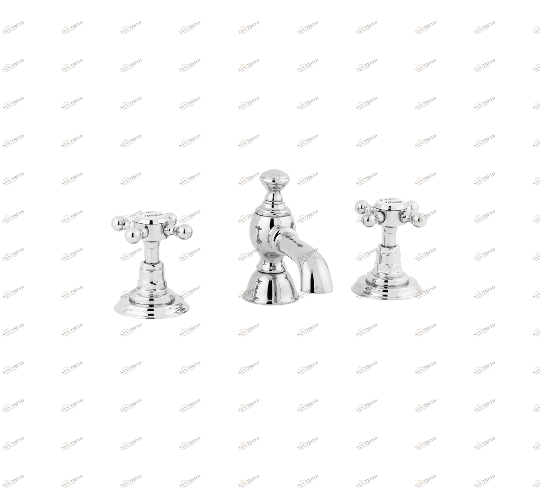 Gentry Home Смеситель для раковины мостик на 2 отверстия 200мм Mayfair Хром GH101742