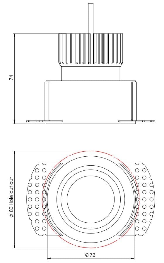 Стальной круглый утопленный прожектор Astro Lighting TRIMLESS ROUND ADJUSTABLE LED ARCH-00114433 - Вид №5