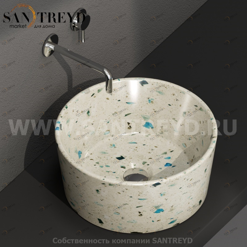 FO035GB Накладная раковина на столешницу  круглая Ceramica Globo 