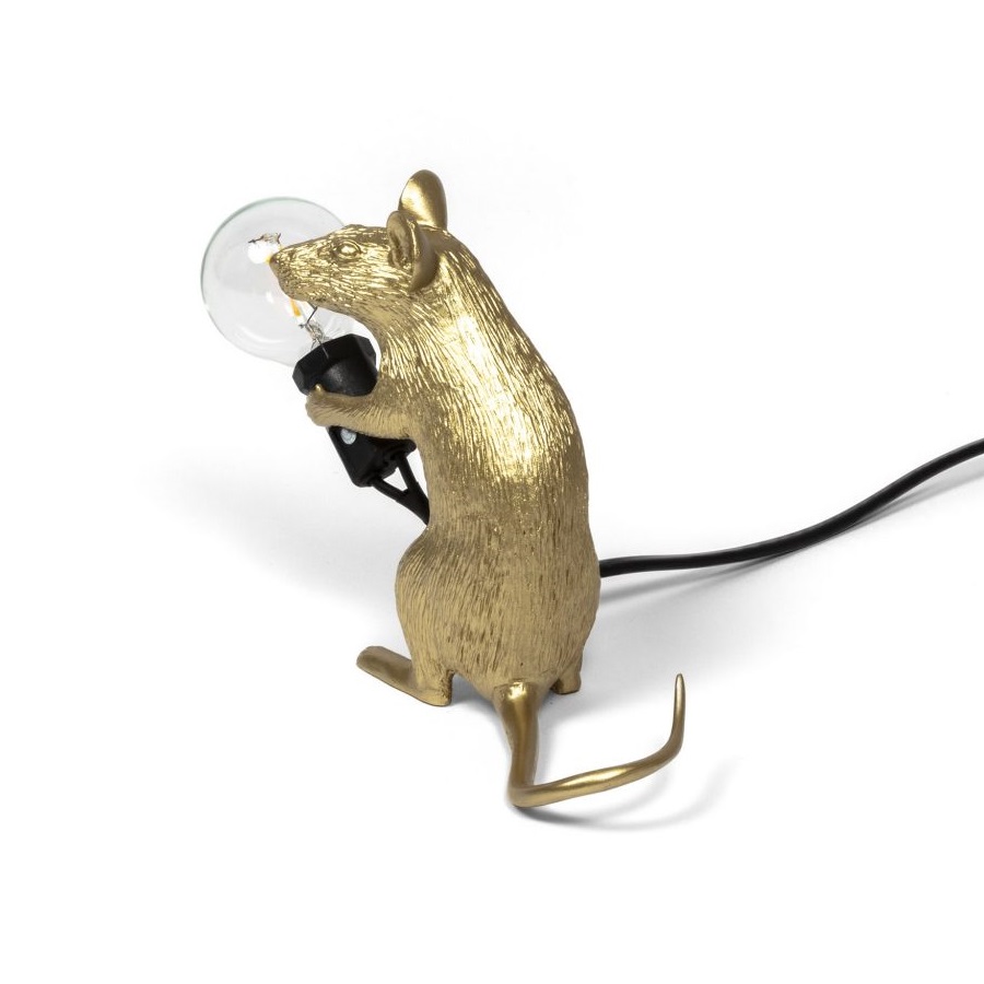 Светильник настольный Mouse Lamp Mac, золотой Seletti 14942GLD - Вид №9