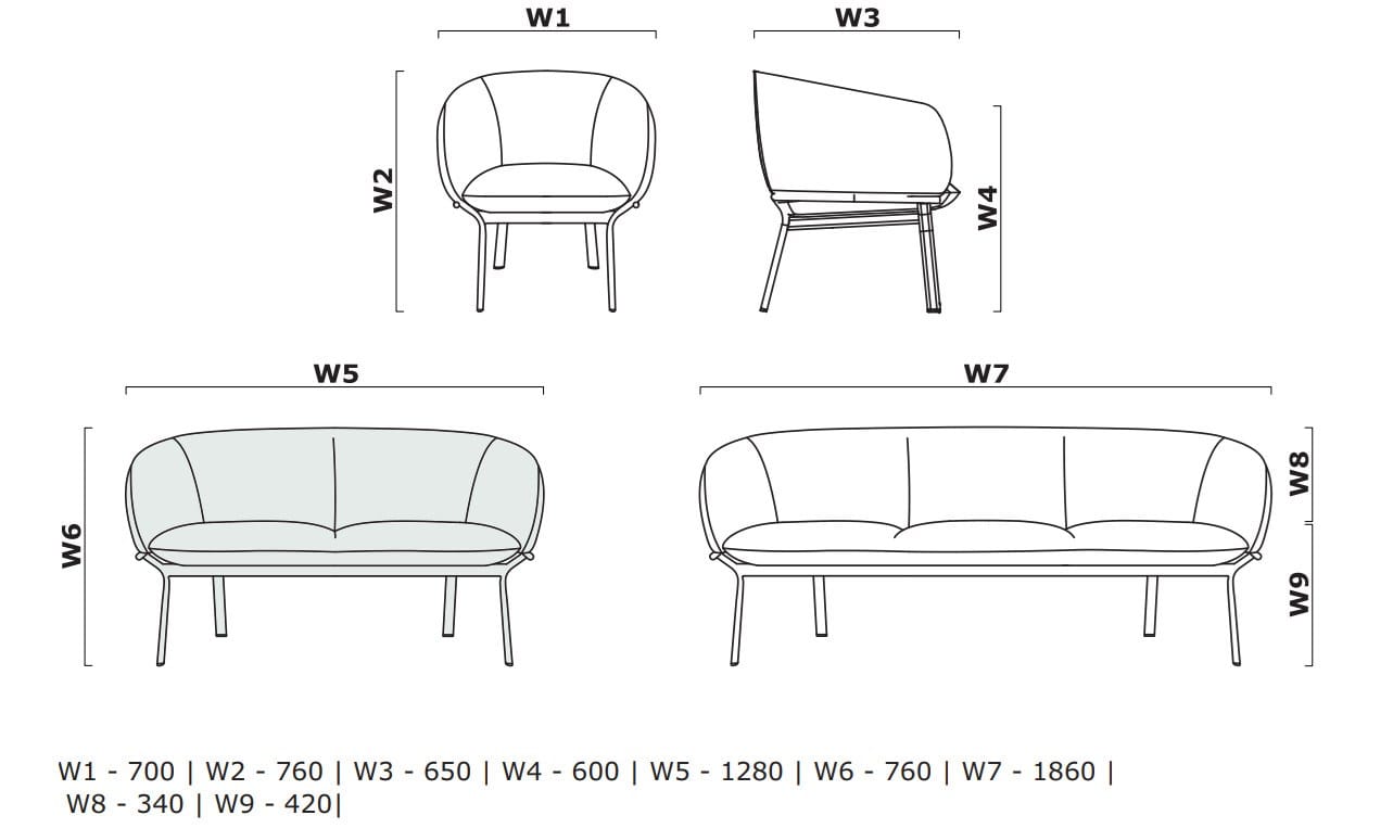 2-местный тканевый диван MDD Grace ARCH-00148253 - Вид №5