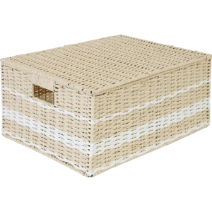 Корзина с крышкой Storidea HXL21.341 L 33x21x45 см 31 л бумага цвет бежевый 82896018 STLM-2149879