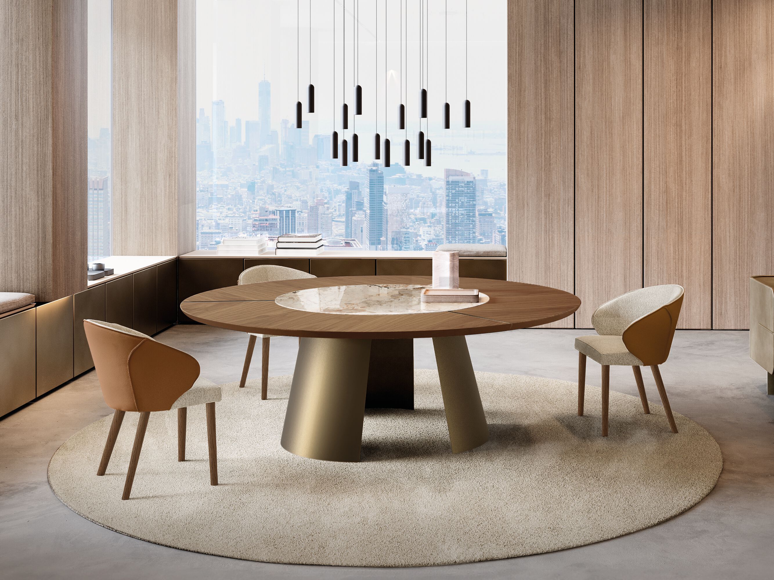 Круглый стол с деревянным и керамическим верхом EFORMA DORIAN ARCH-00130589 - Вид №1