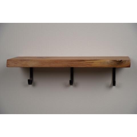 Полочка с крючками из массива 400мм SHELF-400KHOOK Белый ORANGE sun-id-1516970 - Вид №2