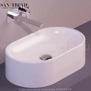 FL13BIANCO Накладная раковина на столешницу  овальная Simas Flow