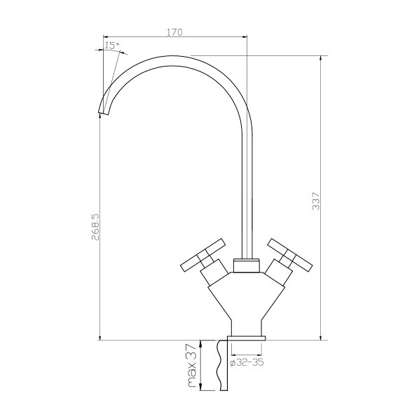 022-P QUATTRO  Смеситель для кухни  ARGO kran  - Вид №1