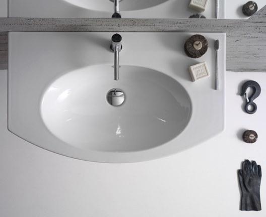 Md080.bi / md070.bi Подвесная раковина настенная овальная Ceramica Globo 4ALL белая - Вид №3