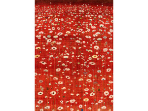 Прямоугольный шерстяной цветочный ковер