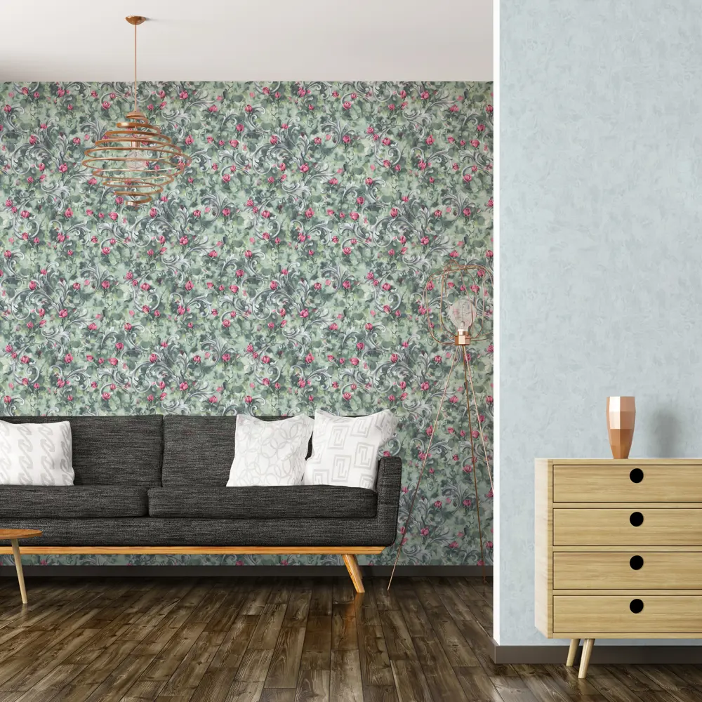 Обои флизелиновые Euro Decor Rosalina зеленые 1.06 м 1132-09 82107826 STLM-2100206 - Вид №3