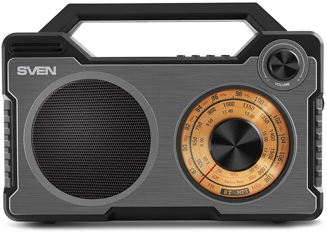 SV-018092 Ас srp-755, черный, радиоприемник, мощность 8 вт (rms), bluetooth, fm/am/sw, usb, microsd, встроенный аккумулятор Sven Santreyd 