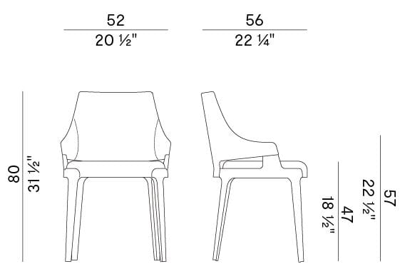 Мягкий тканевый стул с подлокотниками Potocco ARCH-00108849 - Вид №3