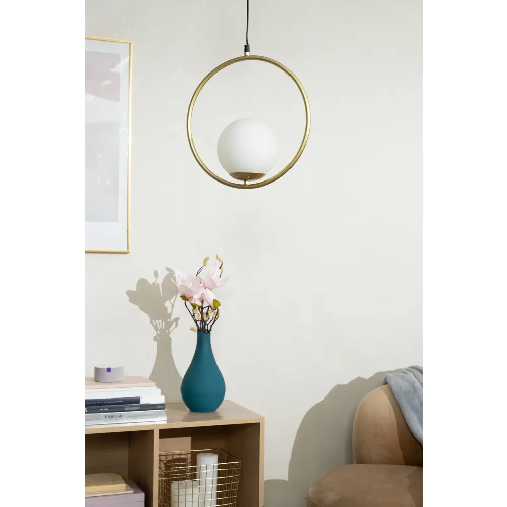 Светильник подвесной Francene TL1227H-01GD, 1 лампа, 8 м², цвет золотой/белый 82810863 STLM-2010266 Toplight  - Вид №1