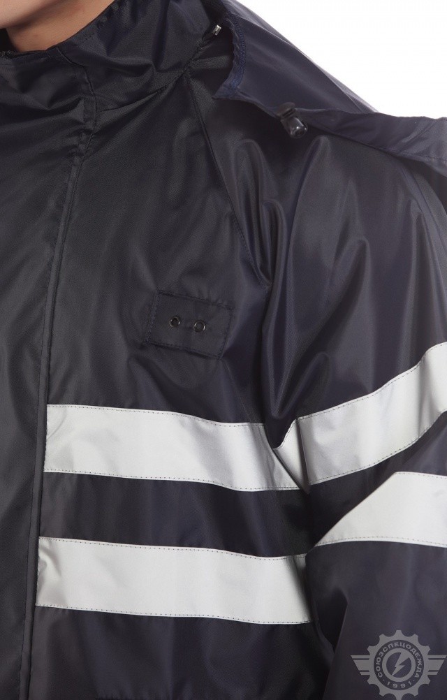 65800 Куртка-ветровка с СВП синяя  Непромокаемая спецодежда  размер 52-54/182-188  - Вид №9