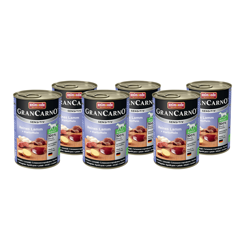 ПР0049490*6 Корм для собак GranCarno Sensitiv с чувствит. пищеварением, ягненок, картофель 400г (упаковка - 6 шт) Animonda 