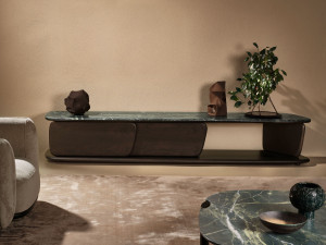 Деревянный низкий ТВ-шкаф