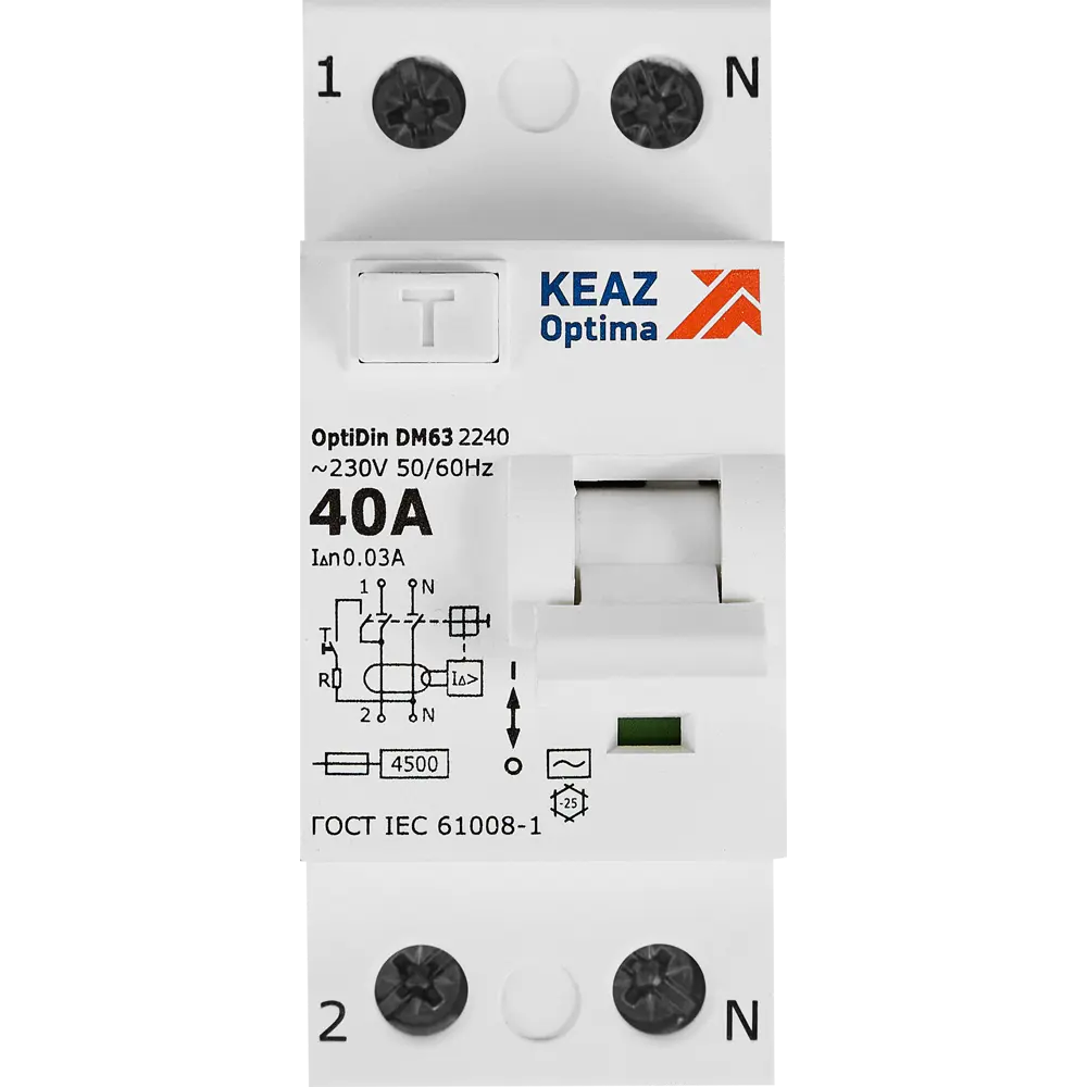 КЭАЗ УЗО 2-полюсное 40А с защитой от утечек тока 89341823 STLM-1503373 - Вид №1