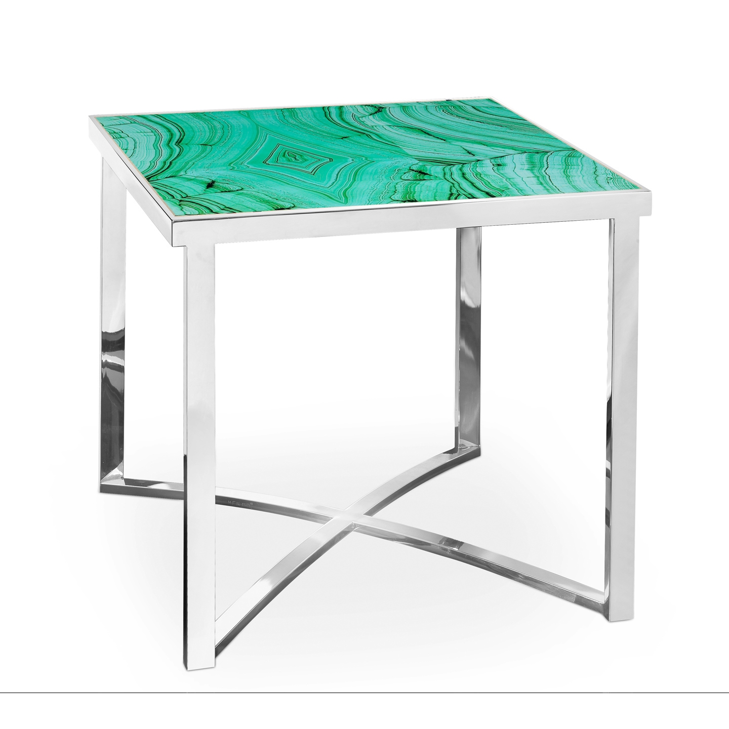 710099,85 ABHIKA БОКОВОЙ СТОЛ CHROMO X H51 52X52 TURQUOISE 710099.85 - Вид №2