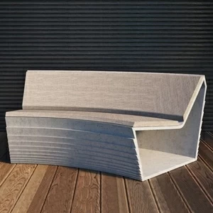 BetOn Скамья из фибробетона с подушками радиусный сегмент