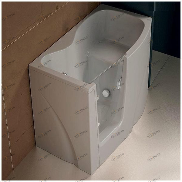 Ванна GRUPPO TREESSE GEN-Y V3411-DX-SE угловая сидячая с дверью правосторонняя серая VTLV3411DXSE