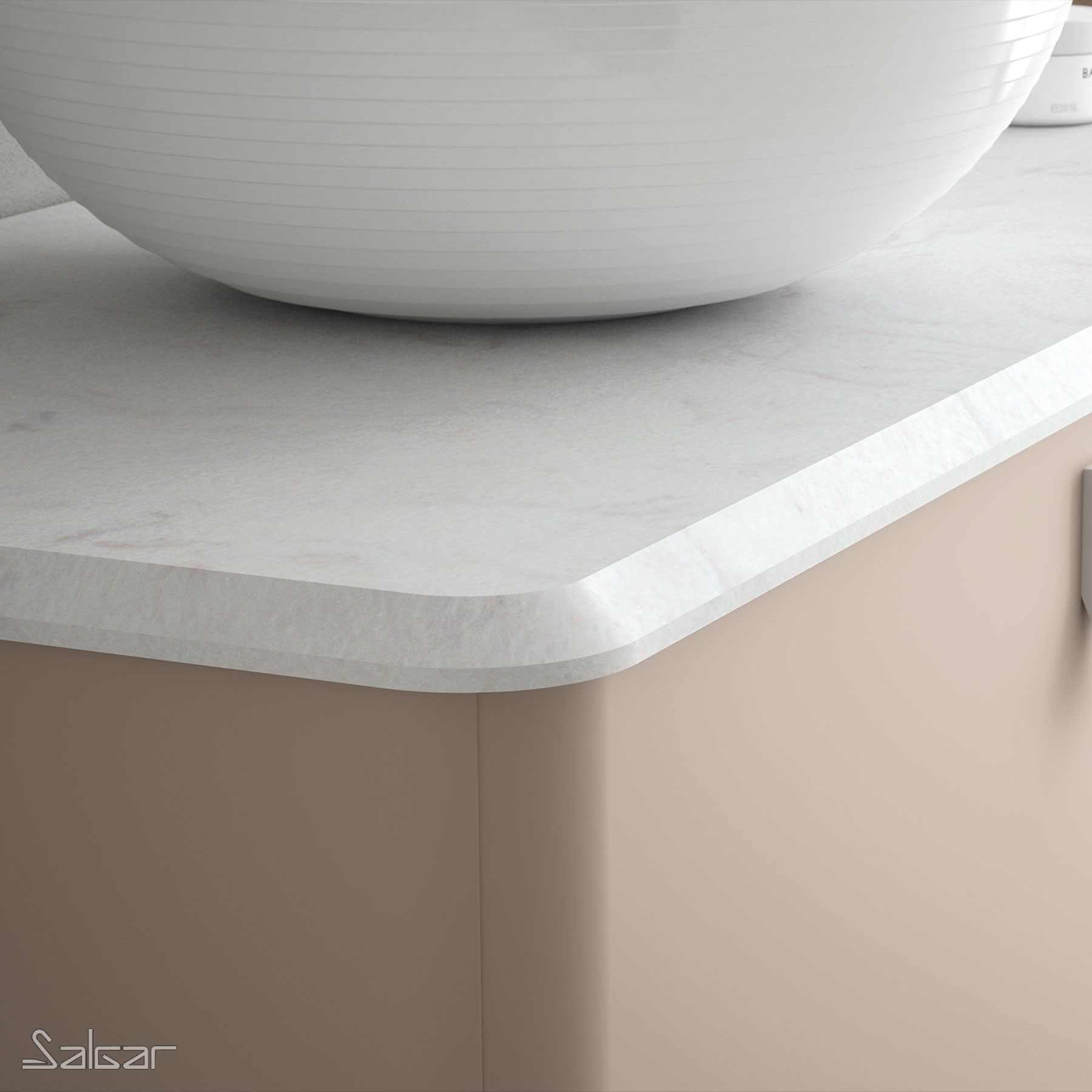 83941 SALGAR Столешница UNIIQ 900 правая POLAR GREY для верхней раковины 910 x 22 x 460 мм  - Вид №1